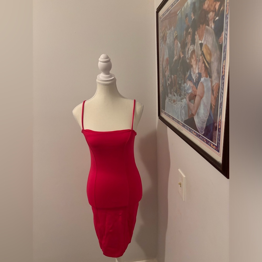 Hot Pink Bodycon Midi Dress